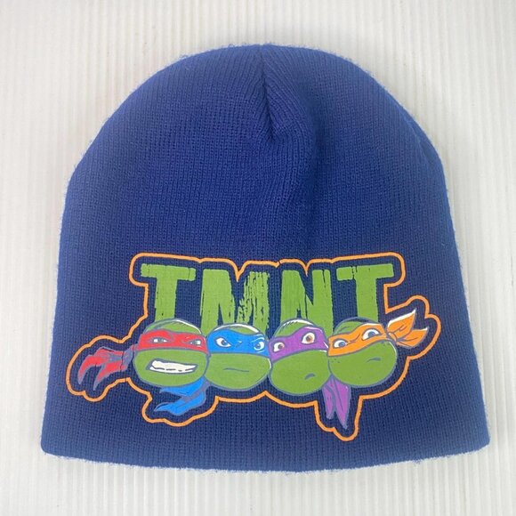TMNT Teenage Mutant Ninja Turtles Blue Kids Boys Beanie Hat 2016 Viacom - Picture 1 of 6